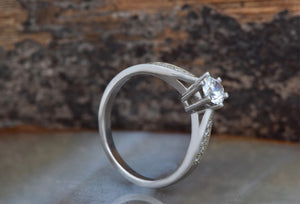 Art deco Engagement Diamond Ring 0.40 carat-White Gold Ring-Women Jewelry-Promise ring-14k gold ring,Art deco ring,cluster diamond ring,Custom ring,diamond ring,engagement ring,Engagement Rings,estate ring,FREE SHIPPING,gold diamond ring,Holiday sale,Promise ring,sevencarat,solitaire ring,vs,vvs,woman ring