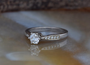 Art deco Engagement Diamond Ring 0.40 carat-White Gold Ring-Women Jewelry-Promise ring-14k gold ring,Art deco ring,cluster diamond ring,Custom ring,diamond ring,engagement ring,Engagement Rings,estate ring,FREE SHIPPING,gold diamond ring,Holiday sale,Promise ring,sevencarat,solitaire ring,vs,vvs,woman ring