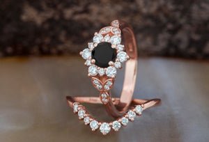1 carat Flower wedding ring set rose gold-Art deco wedding set-Diamond leaf ring-Gold Ring -Promise ring-Bridal set ring-1 carat diamond ring,Art deco wedding,Bridal set ring,diamond engagement,Diamond leaf ring,engagement ring,Floral ring,Flower wedding ring,Leaf engagement ring,Leaf rings set,promise ring,rose gold set,wedding sets