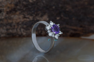 Amethyst cluster ring-Amethyst engagement ring-Amethyst ring-Promise Ring-Amethyst ring gold-Amethyst flower ring-Amethyst Stacking Ring-Amethyst cluster,amethyst flower ring,Amethyst ring,Amethyst ring gold,Anniversary ring,branch ring,cluster ring,diamond ring,Flower ring,Gemstone,Promise Ring,Ring,Round,Stacking Ring,statement ring,Vintage  ring,vs,vvs