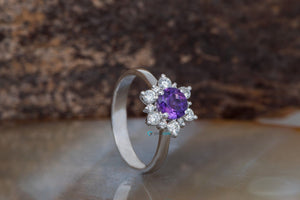 Amethyst cluster ring-Amethyst engagement ring-Amethyst ring-Promise Ring-Amethyst ring gold-Amethyst flower ring-Amethyst Stacking Ring-Amethyst cluster,amethyst flower ring,Amethyst ring,Amethyst ring gold,Anniversary ring,branch ring,cluster ring,diamond ring,Flower ring,Gemstone,Promise Ring,Ring,Round,Stacking Ring,statement ring,Vintage  ring,vs,vvs