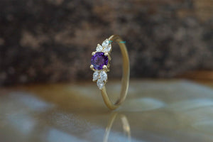 Art deco Engagement Ring-Leaves engagement ring -Unique diamond ring-Dainty Promise Ring-Leaf ring-Custom Ring-Solid gold ring-Nature ring-Amethyst ring,anniversary ring,Art deco engagement,Custom Ring,Dainty Promise Ring,engagement ring,Gatsby ring,Gemsone,Leaf engagement ring,marquise diamond,Nature ring,promise ring,Round,Solid gold ring,vs,vvs,yellow gold ring