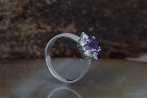 Amethyst cluster ring-Amethyst engagement ring-Amethyst ring-Promise Ring-Amethyst ring gold-Amethyst flower ring-Amethyst Stacking Ring-Amethyst cluster,amethyst flower ring,Amethyst ring,Amethyst ring gold,Anniversary ring,branch ring,cluster ring,diamond ring,Flower ring,Gemstone,Promise Ring,Ring,Round,Stacking Ring,statement ring,Vintage  ring,vs,vvs