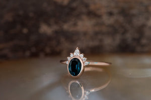 Blue green sapphire ring-Gatsby ring-Diamond vintage ring-Promise ring-Oval sapphire engagement ring-Oval cut sapphire-Oval halo ring-art deco ring,Blue green sapphire,Custom Rings,engagement ring,Gatsby ring,gold diamond ring,Oval cut sapphire,oval engagement ring,Oval halo ring,Oval shaped sapphire,oval vintage ring,Promise ring,solid gold ring,vs,vvs