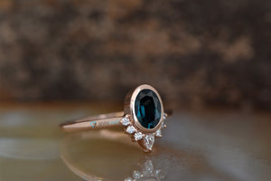 Blue green sapphire ring-Gatsby ring-Diamond vintage ring-Promise ring-Oval sapphire engagement ring-Oval cut sapphire-Oval halo ring-art deco ring,Blue green sapphire,Custom Rings,engagement ring,Gatsby ring,gold diamond ring,Oval cut sapphire,oval engagement ring,Oval halo ring,Oval shaped sapphire,oval vintage ring,Promise ring,solid gold ring,vs,vvs