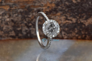1.5 carat diamond ring-Salt and Pepper diamond engagement ring-Vintage ring-Salt and pepper engagement ring-Grey diamond-Salt pepper ring