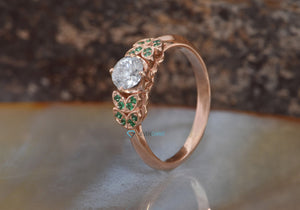 Art deco Engagement Ring-leaves engagement ring diamond-Diamond leaf ring-Rose Gold Ring -Unique diamond ring-anniversary ring,Art deco engagement,bridal jewelry,Custom Ring,diamond engagement,Diamond leaf ring,emerald leaves ring,engagement ring,Engagement Rings,Leaf engagement ring,leaves ring,promise ring,rose gold 14k,sevencarat,vs,vvs,wedding jewelry