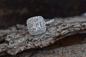 Princess cut diamond engagement ring-Diamond Ring 1.50 ct- Engagement ring -Promise ring-Cushion Cut Rings-Anniversary ring,Antique  jewelry,Art deco engagement,Art deco ring,bridal jewelry,diamond ring,gold diamond ring,Princess cut diamond,Promise ring,solitaire ring,Square diamond ring,vs,vvs,white gold ring,women ring