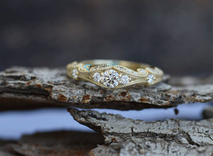 Filigree engagement ring-Diamond Engagement Ring-Gold Ring -Promise ring-Art deco ring - Bridal Jewelry-Unique diamond ring-Vintage ring-anniversary gift,Art deco ring,bridal jewelry,diamond engagement,diamond ring,engagement ring,filigree ring,gift for her,Promise ring,Unique diamond ring,Vintage ring,vs,vvs,wedding ring,yellow gold ring