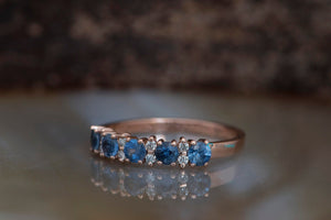 Sapphire wedding band- Matching rings-Anniversary ring,blue sapphire ring,diamond ring,engagement ring,eternity band,gold diamond ring,Matching rings,Ring,rose gold band,sapphire band,sapphire wedding,Signet ring,Stacking band,wedding band