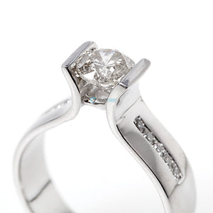 Diamond Engagement Ring-White Gold Engagement Ring-Cluster ring-Promise ring-Solid gold ring-Twig engagement ring-Gold Solitaire Ring