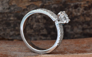 1 carat Diamond Engagement Ring-Branch ring-Promise ring-Art deco engagement ring-4 prong engagement-Solid gold ring-Solitaire diamond ring