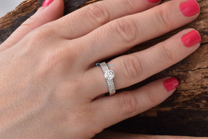 1 carat Diamond Engagement Ring-Branch ring-Promise ring-Art deco engagement ring 14k, 18k white gold-Solid gold ring-Solitaire diamond ring
