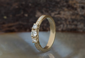 Three stone diamond ring-Three stone ring-Diamond Ring 0.40ct-Engagement ring-Wedding band-Promise ring-Stackable band-Solid gold ring-cluster wedding band,custom ring,diamond ring,engagement ring,eternity band,Handmade jewelry,matching rings,Promise ring,Round,Solid gold ring,Stackable band,Three stone diamond,Three stone ring,vs,vvs,wedding band