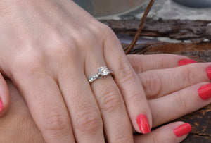 ON SALE 1 carat diamond ring !!!White Gold Engagement Ring -Diamond Engagement Ring -White Gold Ring-Art deco engagement ring-1 carat diamond,10off,art deco engagement,bridal jewelry,diamond engagement,diamond ring,engagement ring,Engagement Rings,For Her,natural diamond,ON SALE,Promise ring,sevencarat,vs,vvs,wedding jewelry,womens jewelry,womens ring