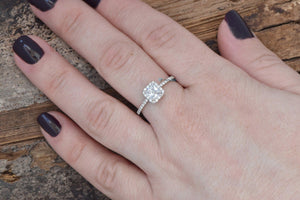 Princess cut promise ring-Diamond engagement ring 0.70 ct-Square diamond ring-Art deco engagement ring-Anniversary ring,Antique  jewelry,Art deco engagement,Art deco ring,diamond ring,gold diamond ring,Princess cut diamond,Princess cut ring,Promise ring,solitaire ring,Square diamond ring,vs,vvs,white gold ring,women ring
