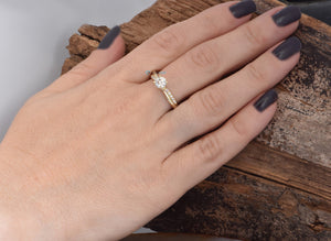 Engagement  Diamond Ring-Solitaire diamond ring-14K Yellow Gold Ring-Promise ring-Solid gold ring-Dainty Promise Ring-Estate diamond ring-Dainty Promise Ring,dainty ring,diamond ring,engagement ring,Estate ring,gold diamond ring,Gold Solitaire Ring,moissanite ring,promise ring,Solid gold ring,solitaire ring,vs,vvs,wedding jewelry,women jewelry