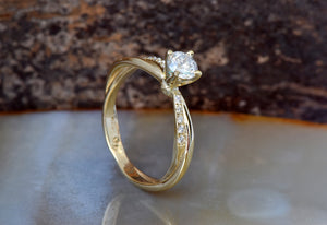 Engagement  Diamond Ring-Solitaire diamond ring-14K Yellow Gold Ring-Promise ring-Solid gold ring-Dainty Promise Ring-Estate diamond ring-Dainty Promise Ring,dainty ring,diamond ring,engagement ring,Estate ring,gold diamond ring,Gold Solitaire Ring,moissanite ring,promise ring,Solid gold ring,solitaire ring,vs,vvs,wedding jewelry,women jewelry