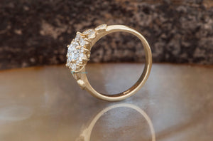 1 ct flower diamond ring-Art deco Ring-Flower engagement ring -Promise ring-Leaf ring-Custom Ring-Moissanite ring-Moissanite engagement ring