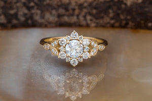 Twig engagement ring-Nature ring-1 carat flower diamond ring-Art deco Engagement Ring-Flower engagement ring -Promise ring-Branch ring