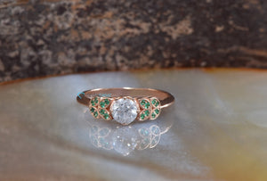 Art deco Engagement Ring-leaves engagement ring diamond-Diamond leaf ring-Rose Gold Ring -Unique diamond ring-anniversary ring,Art deco engagement,bridal jewelry,Custom Ring,diamond engagement,Diamond leaf ring,emerald leaves ring,engagement ring,Engagement Rings,Leaf engagement ring,leaves ring,promise ring,rose gold 14k,sevencarat,vs,vvs,wedding jewelry