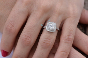 Princess cut diamond engagement ring-Diamond Ring 1.50 ct- Engagement ring -Promise ring-Cushion Cut Rings-Anniversary ring,Antique  jewelry,Art deco engagement,Art deco ring,bridal jewelry,diamond ring,gold diamond ring,Princess cut diamond,Promise ring,solitaire ring,Square diamond ring,vs,vvs,white gold ring,women ring
