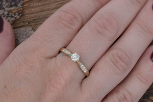 Solid gold ring-Diamond dainty ring-Art deco Engagement Ring-Solitaire Ring-Dainty Promise Ring-14k yellow gold ring-solid gold ring vintage-14k yellow gold ring,6 prong engagement,Art deco ring,Custom ring,Dainty Promise Ring,dainty ring,Diamond dainty ring,engagement ring,Promise ring,Round engagement,Solid gold ring,Tiny ring,vs,vvs,Yellow Gold Ring