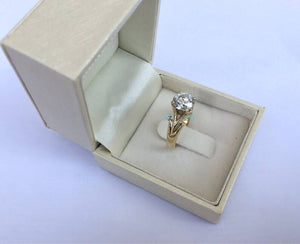 1.5 carat Diamond Engagement Ring-Solitaire ring-Gold ring -Art deco ring-Promise ring-Bridal ring-Anniversary-Gold Statement Ring