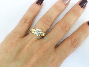 1.5 carat Diamond Engagement Ring-Solitaire ring-Gold ring -Art deco ring-Promise ring-Bridal ring-Anniversary-Gold Statement Ring