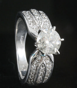 Diamond Engagement Ring-solitaire 14K white Gold Ring-1 ct diamond- Women Jewelry-promise ring-multistone ring-anniversary gift-wedding ring