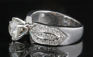 Diamond Engagement Ring-solitaire 14K white Gold Ring-1 ct diamond- Women Jewelry-promise ring-multistone ring-anniversary gift-wedding ring