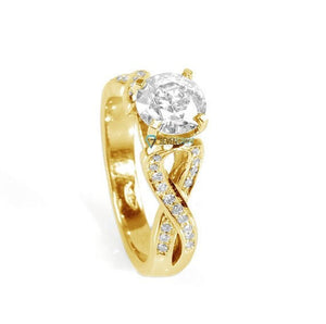 1 carat Diamond Ring-14K White Diamond Ring-Engagement Ring-Celtic engagement ring-Promise ring-Celtic diamond ring-Knot diamond ring