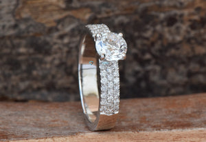 1 carat Diamond Engagement Ring-Branch ring-Promise ring-Art deco engagement ring-4 prong engagement-Solid gold ring-Solitaire diamond ring