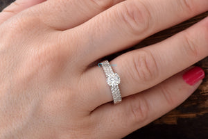 1 carat Diamond Engagement Ring-Branch ring-Promise ring-Art deco engagement ring-4 prong engagement-Solid gold ring-Solitaire diamond ring