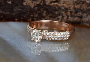Promise ring-Estate ring-Gatsby ring-Vintage engagement ring-Solid gold ring-Women's twig ring-Gold Solitaire Ring-Art deco engagement ring-1 carat diamond,Art deco ring,bridal jewelry,diamond ring,engagement ring,gift for her,Gold Solitaire Ring,promise ring,Rose gold engagement,rose gold ring,Round,Solid gold ring,vs,vvs,womens jewelry,Womens twig ring