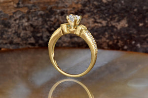 Estate engagement ring-Art deco Engagement Ring -1/2 carat Promise ring-Solid gold ring-Gold Solitaire Ring-Heart diamond ring-alternative ring,anniversary ring,Art deco engagement,diamond ring,engagement ring,Gold Solitaire Ring,Heart diamond ring,hearts ring,promise ring,Solid gold ring,vs,vvs