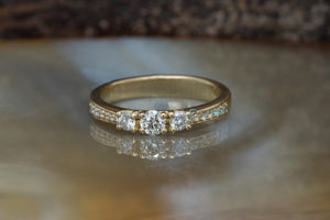 Three stone diamond ring-Three stone ring-Diamond Ring 0.40ct-Engagement ring-Wedding band-Promise ring-Stackable band-Solid gold ring-cluster wedding band,custom ring,diamond ring,engagement ring,eternity band,Handmade jewelry,matching rings,Promise ring,Round,Solid gold ring,Stackable band,Three stone diamond,Three stone ring,vs,vvs,wedding band