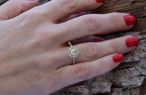 Halo Engagement Ring 1.50 ct-Solid gold ring-Cluster engagement ring-Promise ring-Bridal ring-Art deco engagement ring-Dainty Promise Ring-15 carat diamond,Art deco ring,Cluster ring,custom ring,Dainty Promise Ring,engagement ring,Gold Engagement Ring,Halo Diamond Ring,Halo Engagement Ring,Promise ring,Round,Solid gold ring,vs,vvs,womens jewelry,yellow gold ring