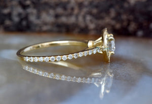 Halo Engagement Ring 1.50 ct-Solid gold ring-Cluster engagement ring-Promise ring-Bridal ring-Art deco engagement ring-Dainty Promise Ring-15 carat diamond,Art deco ring,Cluster ring,custom ring,Dainty Promise Ring,engagement ring,Gold Engagement Ring,Halo Diamond Ring,Halo Engagement Ring,Promise ring,Round,Solid gold ring,vs,vvs,womens jewelry,yellow gold ring