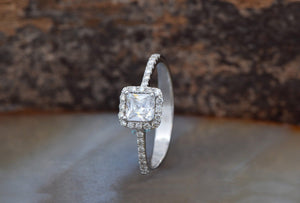 Princess cut promise ring-Diamond engagement ring 0.70 ct-Square diamond ring-Art deco engagement ring-Anniversary ring,Antique  jewelry,Art deco engagement,Art deco ring,diamond ring,gold diamond ring,Princess cut diamond,Princess cut ring,Promise ring,solitaire ring,Square diamond ring,vs,vvs,white gold ring,women ring