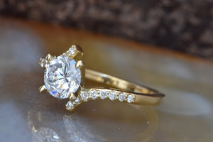 1.50 ct diamond ring-Twist diamond engagement ring-Gold Solitaire Ring-Promise ring-Dainty gold ring diamond-4 prong engagement ring
