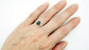 Green Sapphire Diamond Engagement Ring -White Gold Ring-Sapphire  Engagement Ring -Pear shaped sapphire-Promised ring-14k white gold,anniversary gift,art deco engagement,Art Deco Ring,diamond ring,engagement ring,Engagement Rings,Green sapphire ring,Green stone,pear sapphire ring,Promise Ring,sapphire engagement,sapphire wedding,sevencarat,unique sapphire ring,vs,vvs