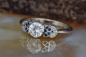 Sapphire leaves ring-Art deco Engagement Ring-Twig engagement ring -Promise ring-Custom Ring-Solid gold ring-Nature ring-Dainty Promise Ring-anniversary ring,Art deco engagement,bridal jewelry,Custom Ring,Dainty Promise Ring,diamond leaves ring,Leaf engagement ring,Nature ring,promise ring,Round,sapphire leaves ring,solid gold ring,twig engagement ring,vs,vvs,yellow gold ring