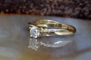 Engagement  Diamond Ring-Solitaire diamond ring-14K Yellow Gold Ring-Promise ring-Solid gold ring-Dainty Promise Ring-Estate diamond ring-Dainty Promise Ring,dainty ring,diamond ring,engagement ring,Estate ring,gold diamond ring,Gold Solitaire Ring,moissanite ring,promise ring,Solid gold ring,solitaire ring,vs,vvs,wedding jewelry,women jewelry
