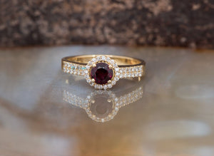 Garnet engagement ring-Garnet ring-Garnet engagement ring vintage- Promise ring-Branch engagement ring-Vintage wedding ring-Anniversary ring-4 prong engagement,Anniversary ring,art deco ring,Branch ring,engagement ring,Garnet Diamond Ring,Garnet ring,halo engagement ring,January birthstone,Promise ring,Red Garnet Ring,Round engagement,Vintage wedding ring,vs,vvs