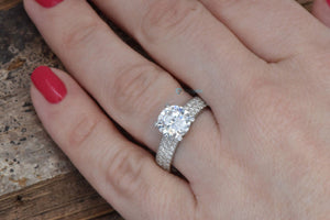 1.80 carat Diamond estate engagement ring -White Gold halo ring-Promise ring-4 prong engagement,Art deco ring,bridal jewelry,diamond ring,engagement ring,Estate diamond ring,natural diamond ring,promise ring,Round,Round halo,Solid gold ring,Solitaire engagement,Twig engagement ring,vs,vvs,wedding ring