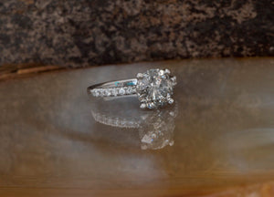1.12 ct Salt and Pepper diamond ring - 14k White Gold-4 prong solitaire,black diamond ring,diamond jewelry,diamond ring,engagement ring,gold diamond ring,gold ring,grey diamond ring,halo ring,handmade jewelry,Round,round  cut diamond,round diamond ring,Round engagement,Round halo,salt and pepper ring,vs,vvs,wedding ring,yellow gold ring