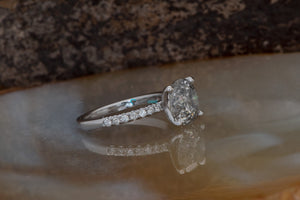 1.12 ct Salt and Pepper diamond ring - 14k White Gold-4 prong solitaire,black diamond ring,diamond jewelry,diamond ring,engagement ring,gold diamond ring,gold ring,grey diamond ring,halo ring,handmade jewelry,Round,round  cut diamond,round diamond ring,Round engagement,Round halo,salt and pepper ring,vs,vvs,wedding ring,yellow gold ring