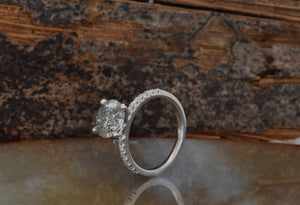 1.12 ct Salt and Pepper diamond ring - 14k White Gold-4 prong solitaire,black diamond ring,diamond jewelry,diamond ring,engagement ring,gold diamond ring,gold ring,grey diamond ring,halo ring,handmade jewelry,Round,round  cut diamond,round diamond ring,Round engagement,Round halo,salt and pepper ring,vs,vvs,wedding ring,yellow gold ring