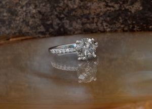 2ct salt & pepper diamond-Salt and Pepper diamond engagement ring-4 prong solitaire ring-2 ct diamond-Salt and pepper ring-Grey diamond ring